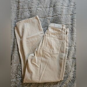 Organic cotton wide leg Twik jeans, size 27, Ecru